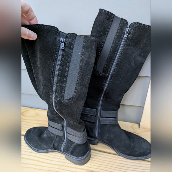 Clark's May Shine Black Suede Boots - Picture 3 of 10